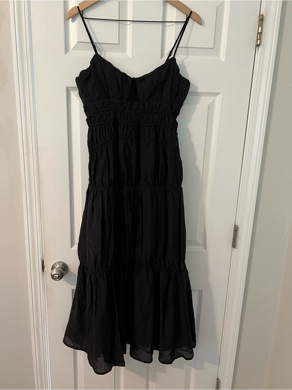 NWOT Anthro Endless Rose Black Strap Midi Dress